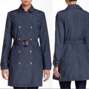 J. McLaughlin Heritage Geometric Printed Belted Trench Coat - Size Small